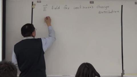 Electric field for continuous charge distribution