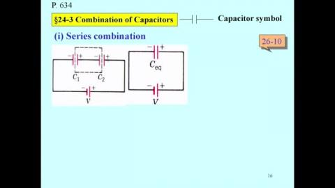 Combination of capacitors:series and parallel