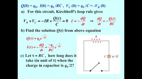 Time constant in a RC circuit