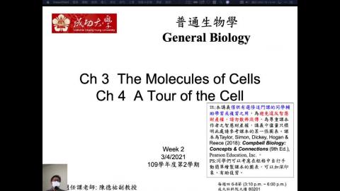 普通生物學 Ch 3 (2021-03-04,第1節)