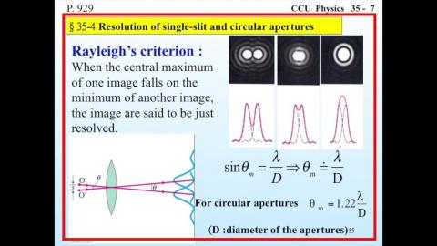 Rayleigh’s criterion (optional)
