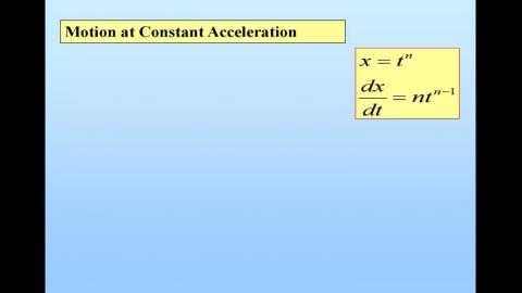 Motion at constant acceleration