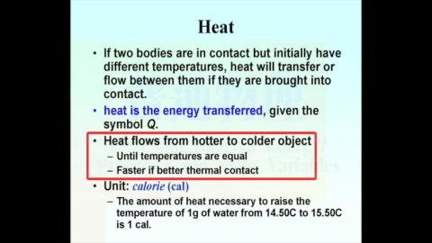 Heat, Heat transfer, and thermal equilibrium (the 0th law of TD)