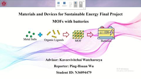 MOFs with batteries