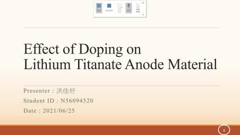 Effect of Doping on Lithium Titanate Anode Material