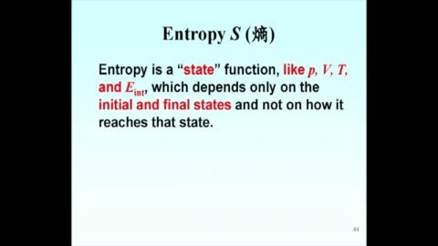 Entropy: a state function in thermodynamics