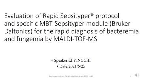 Evaluation of Rapid Sepsityper® protocol and specific MBT‑Sepsityper module (Bruker Daltonics) for the rapid diagnosis of bacteremia and fungemia by MALDI‑TOF‑MS