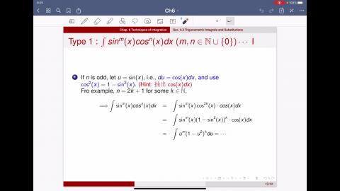 Ch 6.2 Trigonometric Integrals and Substitutions Part 1.MP4