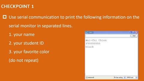 serial monitor checkpoint 1