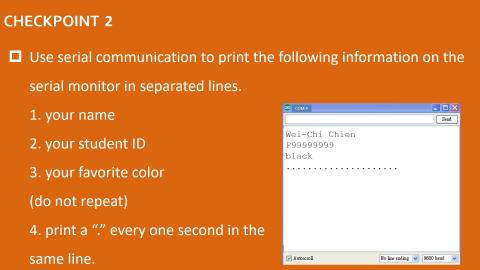 serial monitor checkpoint 2