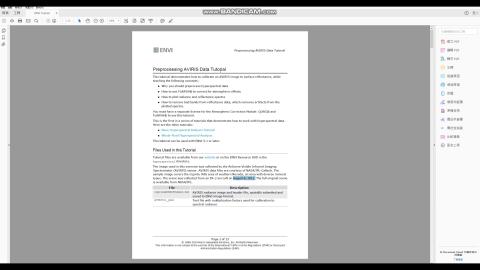 preprocessing AVIRIS DATA