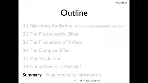 Chapter 3. Wave and Particles I: Summary