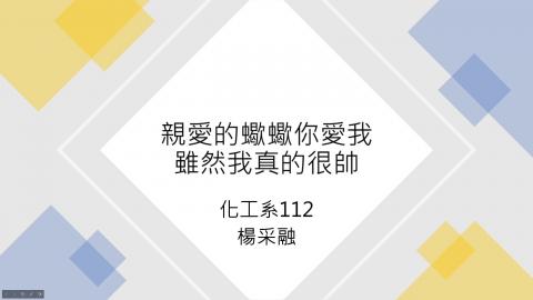 1102TIDL(課調老師:張雅雯教授)_化工系楊采融_蠍毒