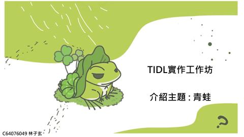 1102TIDL(課調老師:張雅雯教授)_生技系林子玄_青蛙