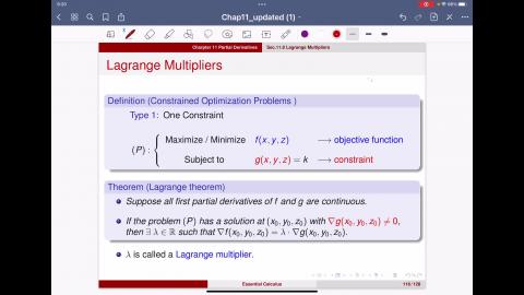 Sec 11.8 Lagrange Multipliers a.MP4