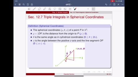 Sec 12.7 Triple Integrals in Spherical Coordinates.mp4