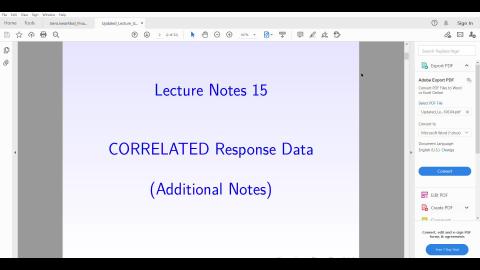 Lecture 15 CORRELATED Response Data (Additional Notes) Part3