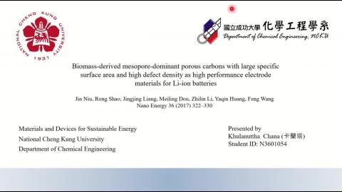 Porous carbons as high performance electrode materials for LIB