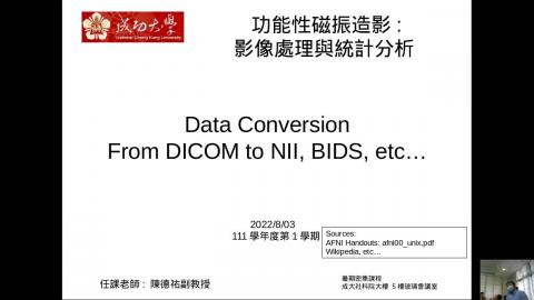 AFNI workshop 2022, Unit 2b: Data Conversion
