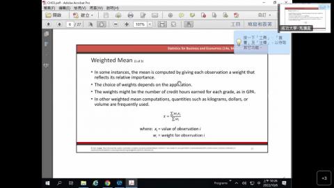 111學年度-Week5-統計學Chap3-Part 1