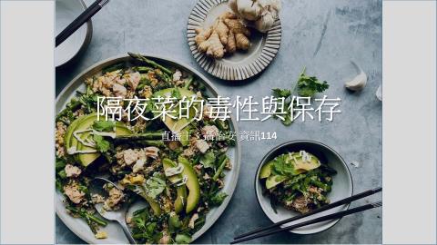 (56845)1112TIDL(課調老師:張雅雯教授)_資訊系聶怡安_112.5.15_隔夜菜的毒性與保存