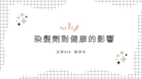 (56879)1112TIDL(課調老師:張雅雯教授)_法律系駱詩永_112.5.29_染髮劑對頭皮健康的影響