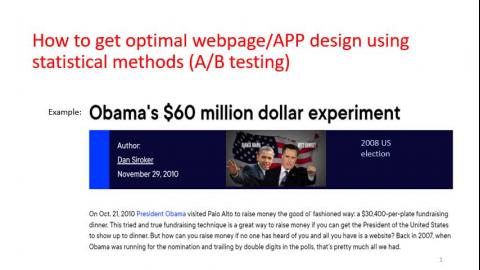 A/B testing method for optimal webpage design