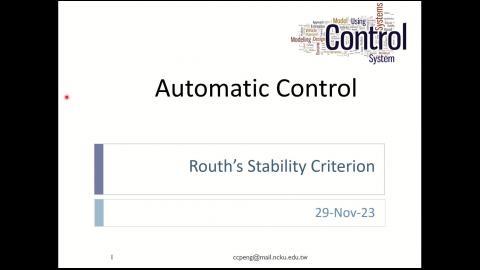 04 Automatic Control = Rouths Stability CriterionPart-1.mp4