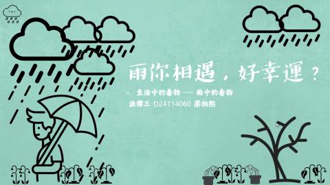 (63997)D1131202-13_1131TIDL生活中的毒物(課調老師:生理所張雅雯教授)_法律系梁柏熙_113.12.2_雨中的毒物