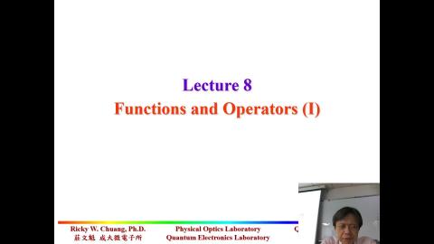 Lecture 8 (Functions and operators - I)