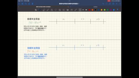 普通年金現值及到期年金現值區分
