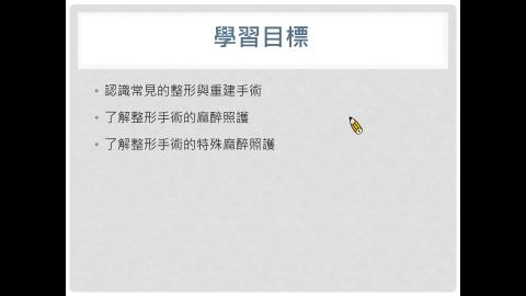整形與重建手術麻醉照護