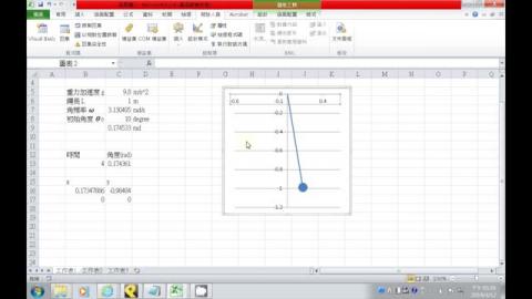 Excel玩物理 - 單擺的動態模擬